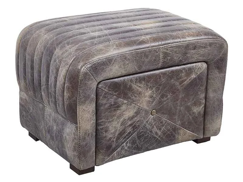 Antique Vintage Genuine Leather Stool 1