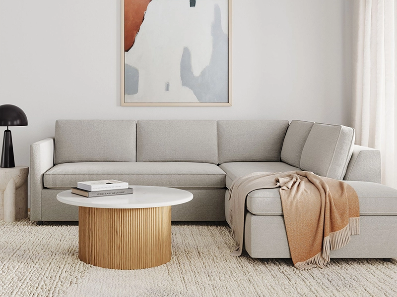 Faddish Harris Bumper Chaise Fabric Sectional Couch Sofa Luxury Harris Bumper Fabric Sectional Couch Sofa 1