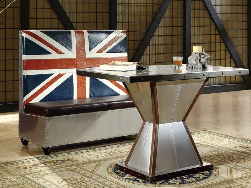 Vintage Union Jack Style Rustic Aviator Restaurant Table1 1