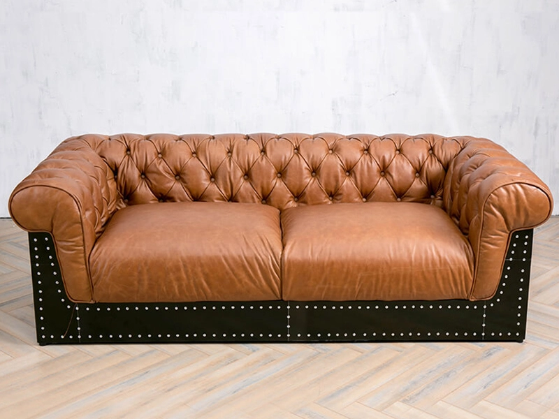 Vintage Brown Leather Sofa 2 Seater Sofa Modern Modern Sofa Sets For Living Room 1