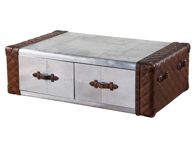 Vintage Leather Aviator Coffee Table 1