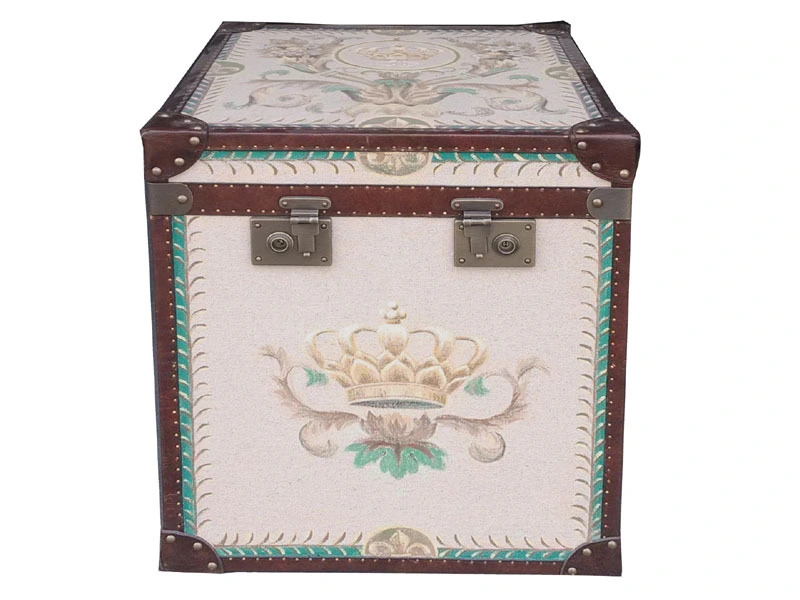 Vintage Style Canvas Cube Trunk 1