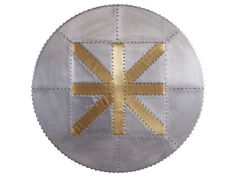 Vintage Style Aluminum Top Aviator Industrial Dining Table 1