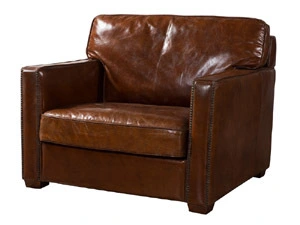 Riveted Vintage Leather Retro Sofa Chair 1