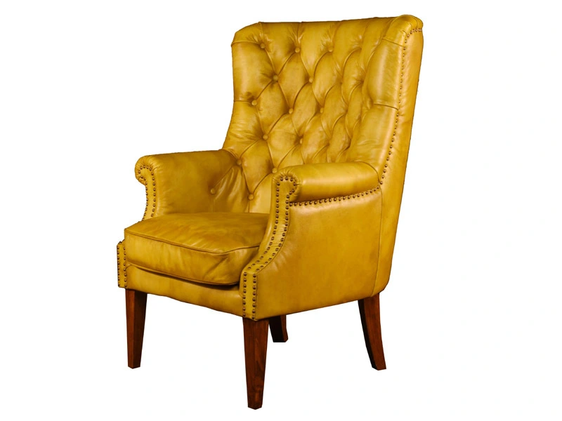 Roll Arm Tufted Back Wing Back Armchair 1