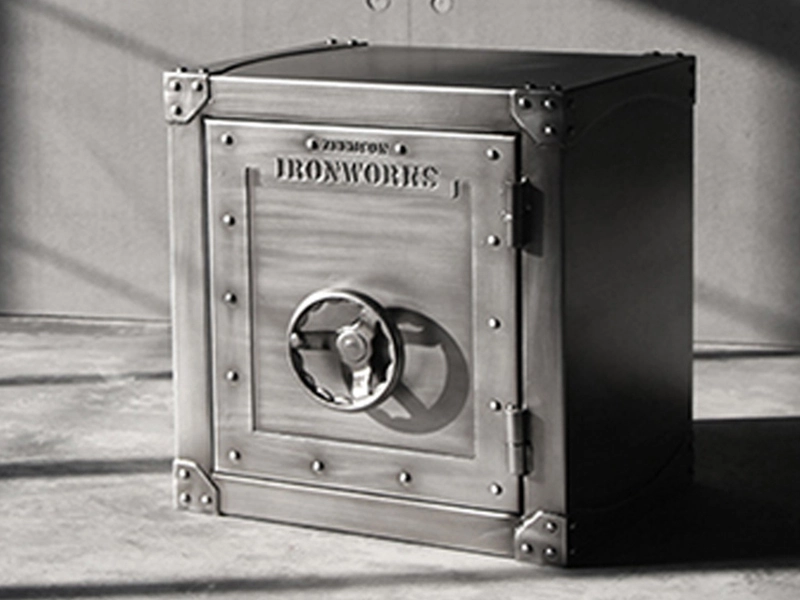 Personality Creative Industrial Iron Bedside Cabinet With Lock Bedside Cabinet Locker Side Cabinet Safe 1