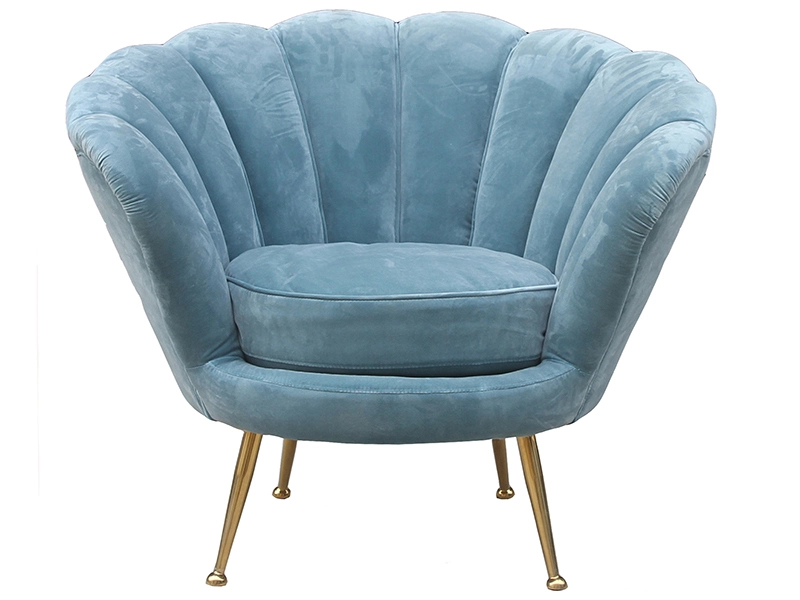 Vintage Blue Velvet Armchair 1