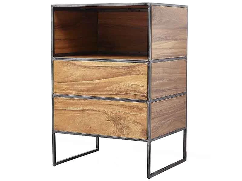 Industrial Leg Solid Wood Side Cabinet 1