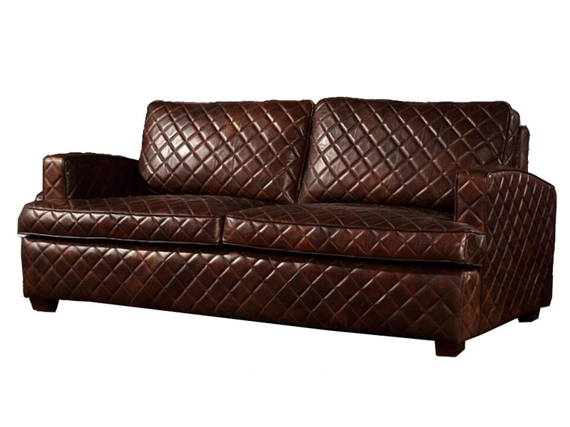 Diamond Back Vintage Leather Sofa Set 1