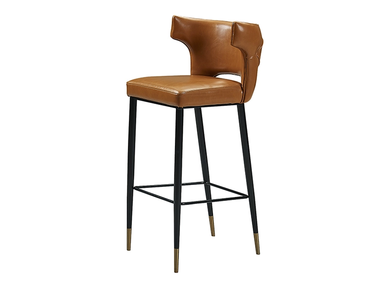 Luxury Leather Tufted Back Bar Chair 1