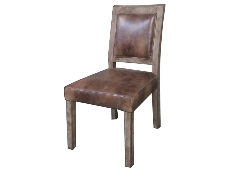 French Style Distressed Oak Wood Dining Chair 1