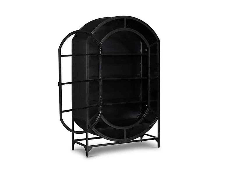 Faddish Modern Black Glass Display Storage Cabinet Sense of Design Living Room Cabinets 1