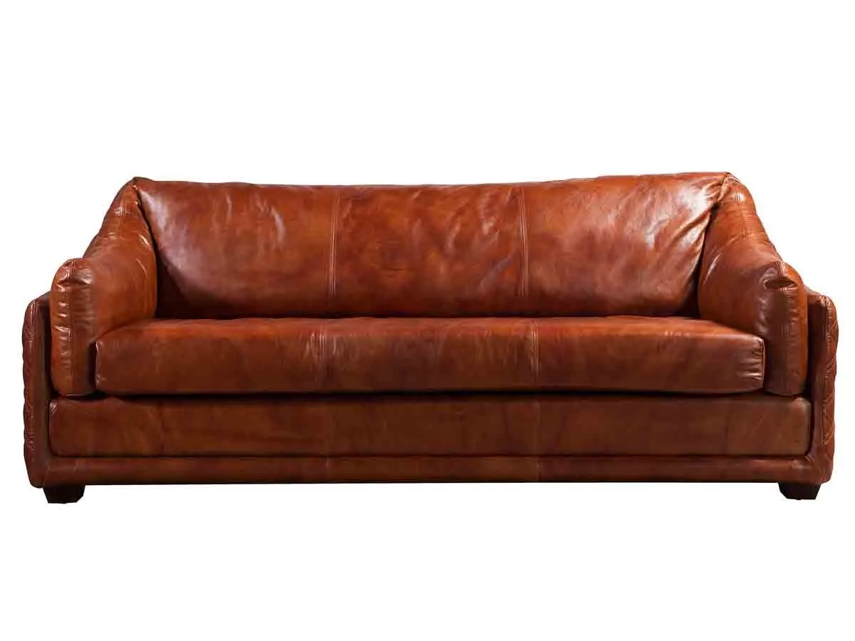 Retro Handmade Vintage Top Leather Sofa 1