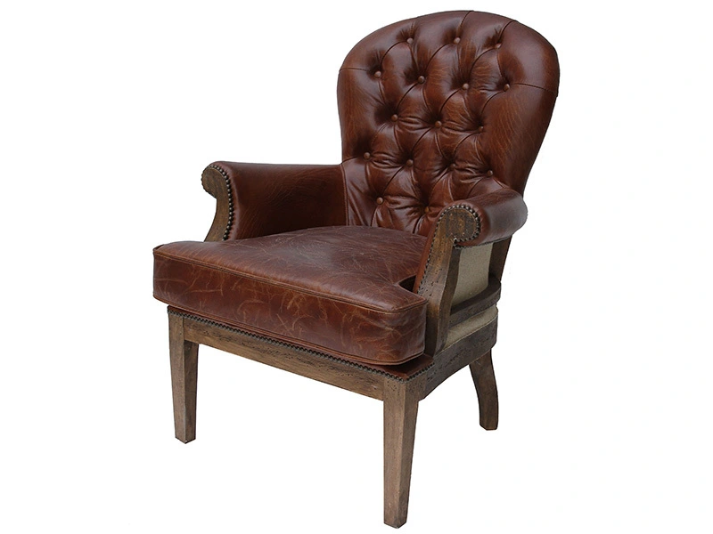 Antique Deconstructed Tufted Back Chair 1