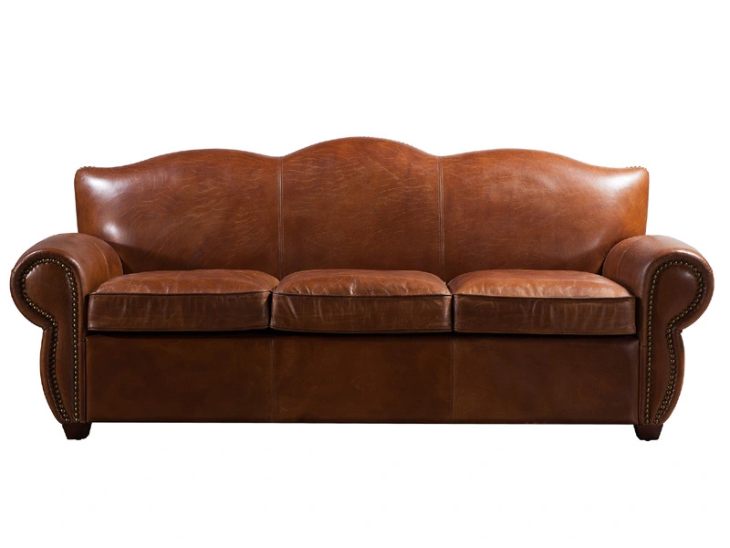 Hand Finished Vintage Leather Club Sofa Set 1