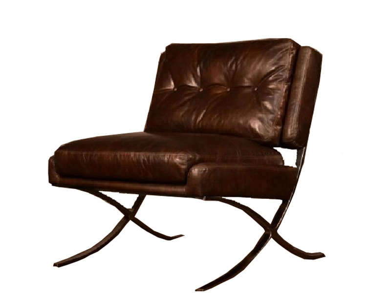 X Base Tufted Back Armless Chair 1