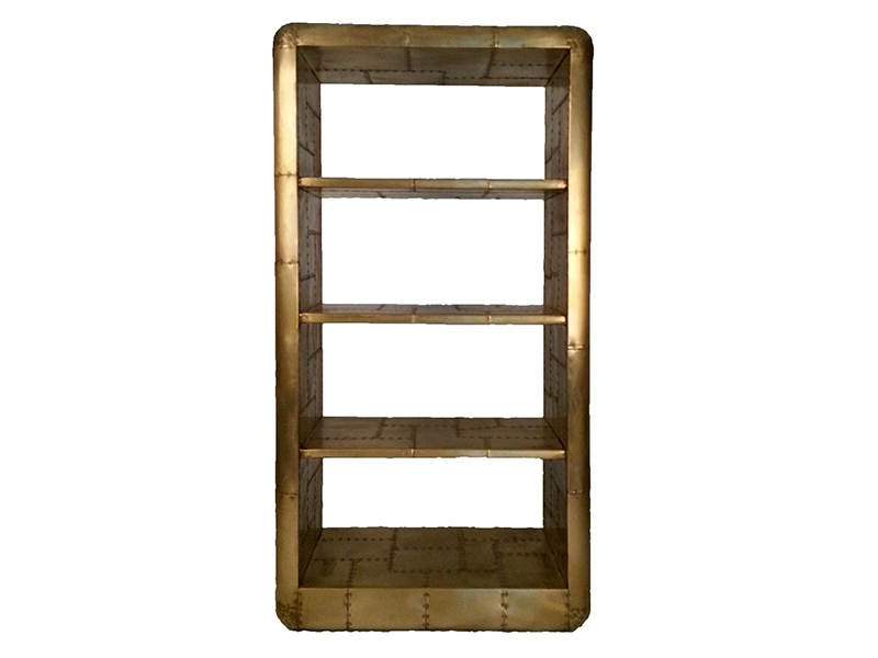 Aviator Jet Brass Side Bookcase 1