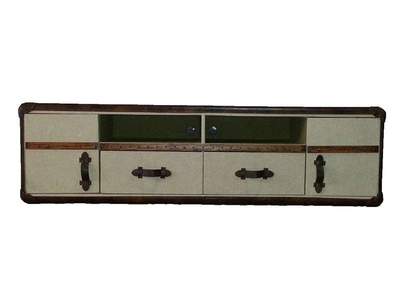 Vintage Linen Stone Fabric TV Stand 1