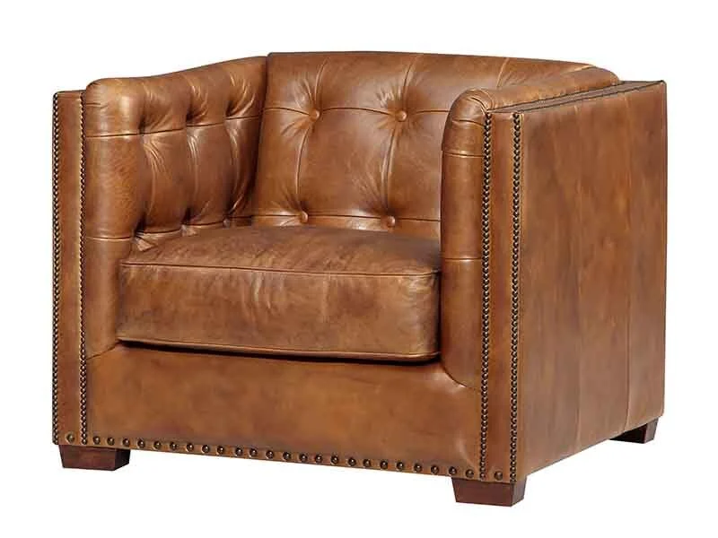 Cigar Tan Leather Sofa Chair 1