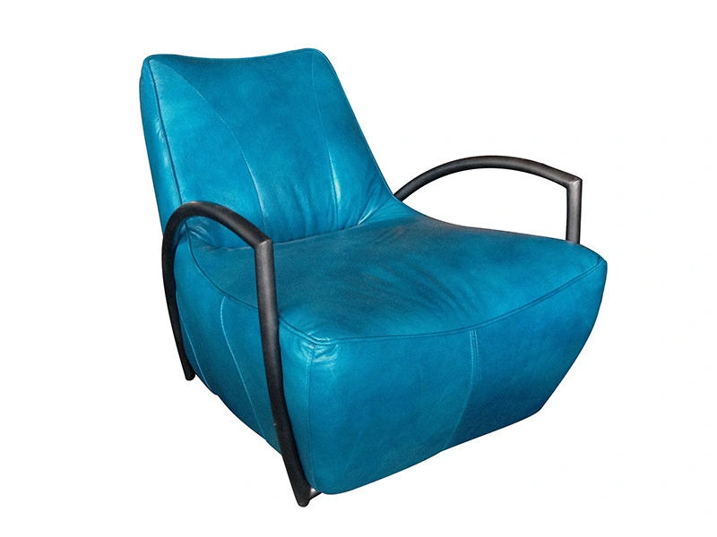 Aviator Iron Frame Antique Leather Club Chair 1