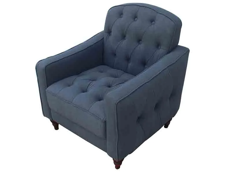 Button Back Linen Fabric Sofa 1