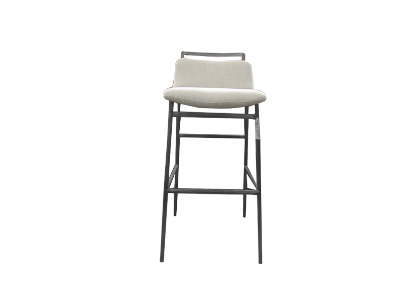 Simple Bar Chair With Leather Seat And Metal Legs Use In Coffee Shop Pub Restaurant 1