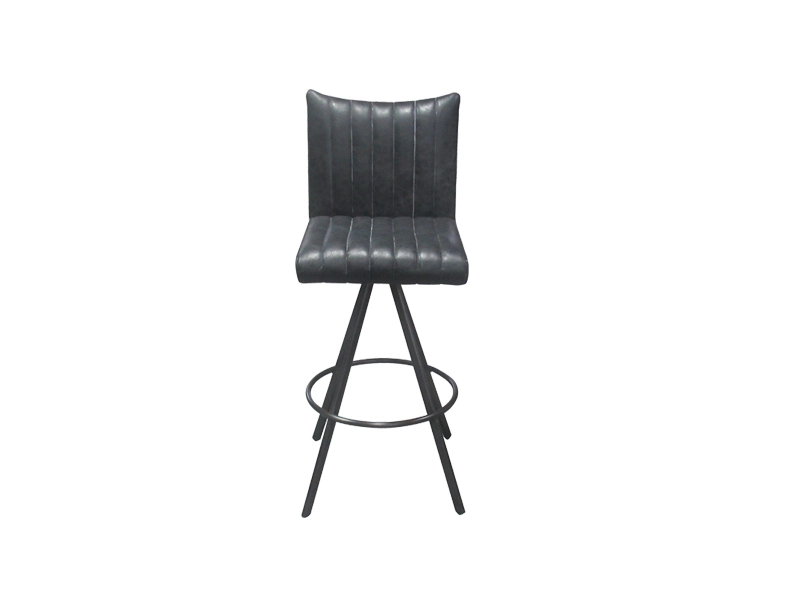 Metal Frame Genuine Leather/Fabric Seat Bar Chair For Club Restaurant 1