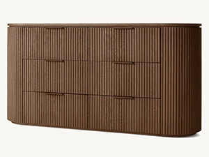 Hot Sell Brown Byron 6 Drawers Dresser Postmodernism European Oak Wooden Dresser 1