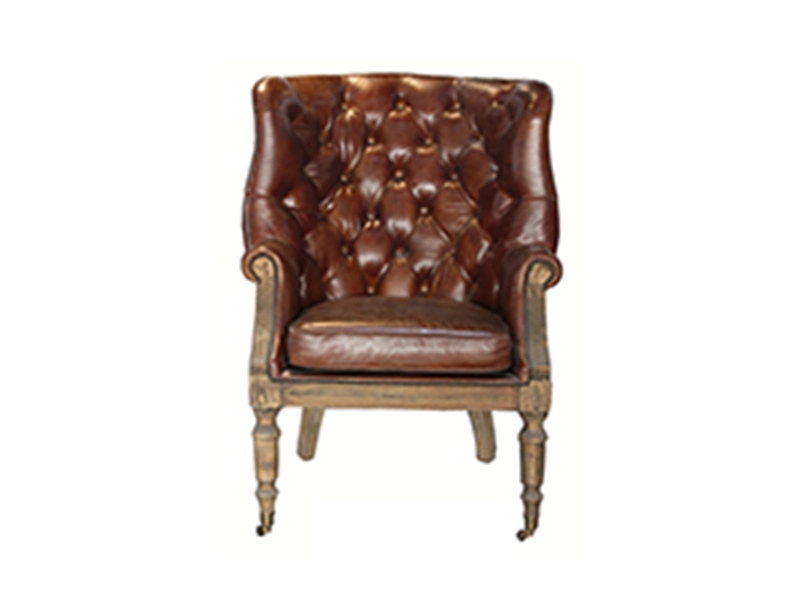 Antique Chesterfield Chair With wood legs 1
