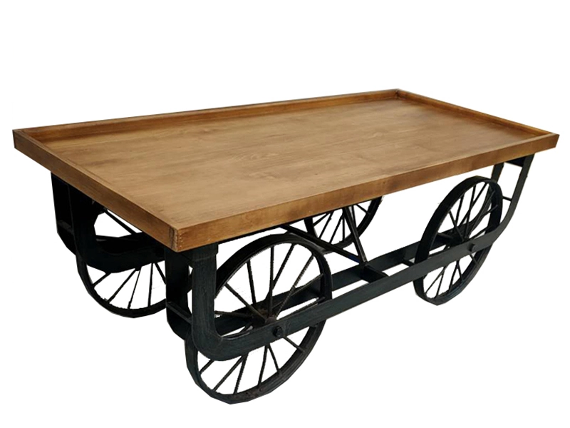 Hot Sale Manufacturer Supplier Customization Color Square Shape Wood Top Iron Base Coffee Table 1