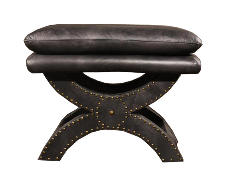 Toscane Vintage Leather Stool 1