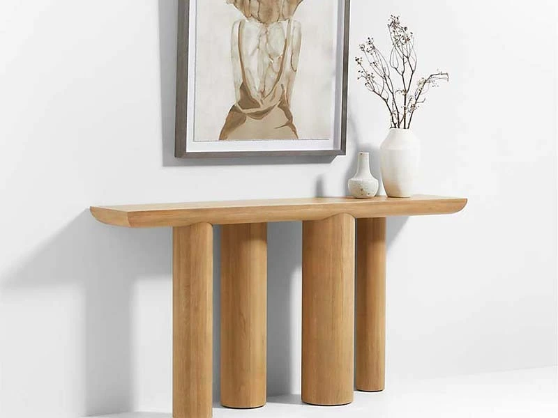 Defaico Bomen Natural Oak Wood Console Table Custom Color and Size Living Room Table 1