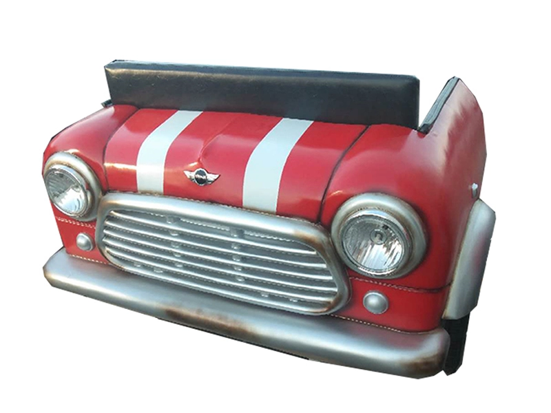 Industrial Retro Classic Ambassador Body Leather Seat Industrial Bench Metal Car Sofa 1