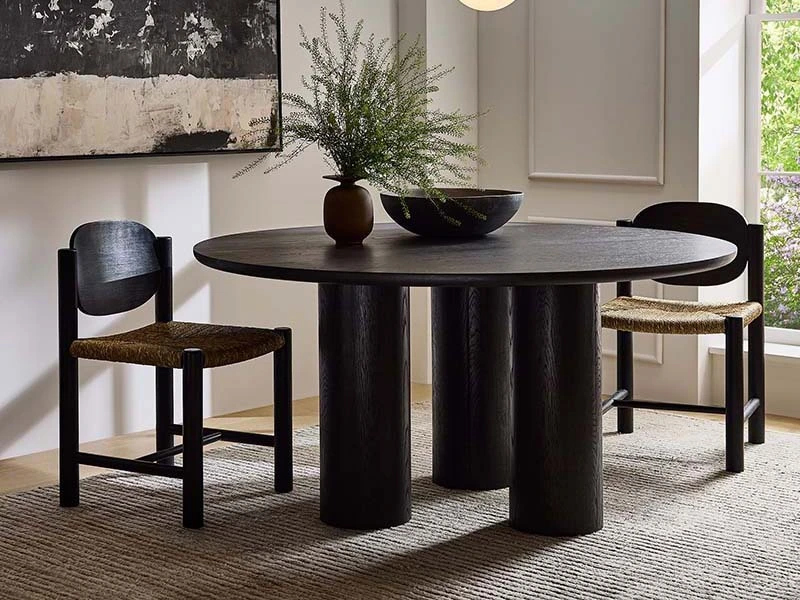 Modern Rounded Corners and Chunky Legs Dining Table Living Room Dining Table 1