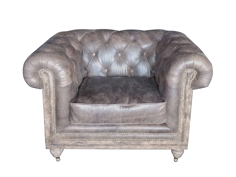 Leather European Style Sofa Deconstructed Furniture Living Room Single Leather Chair 1