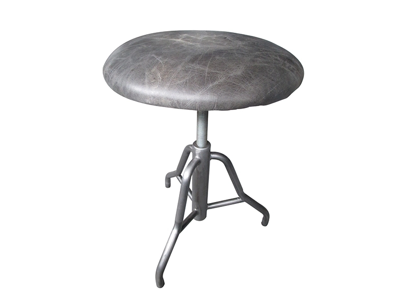 2017 Popular Round Shape Grey leather Adjustable Bar Chair 1