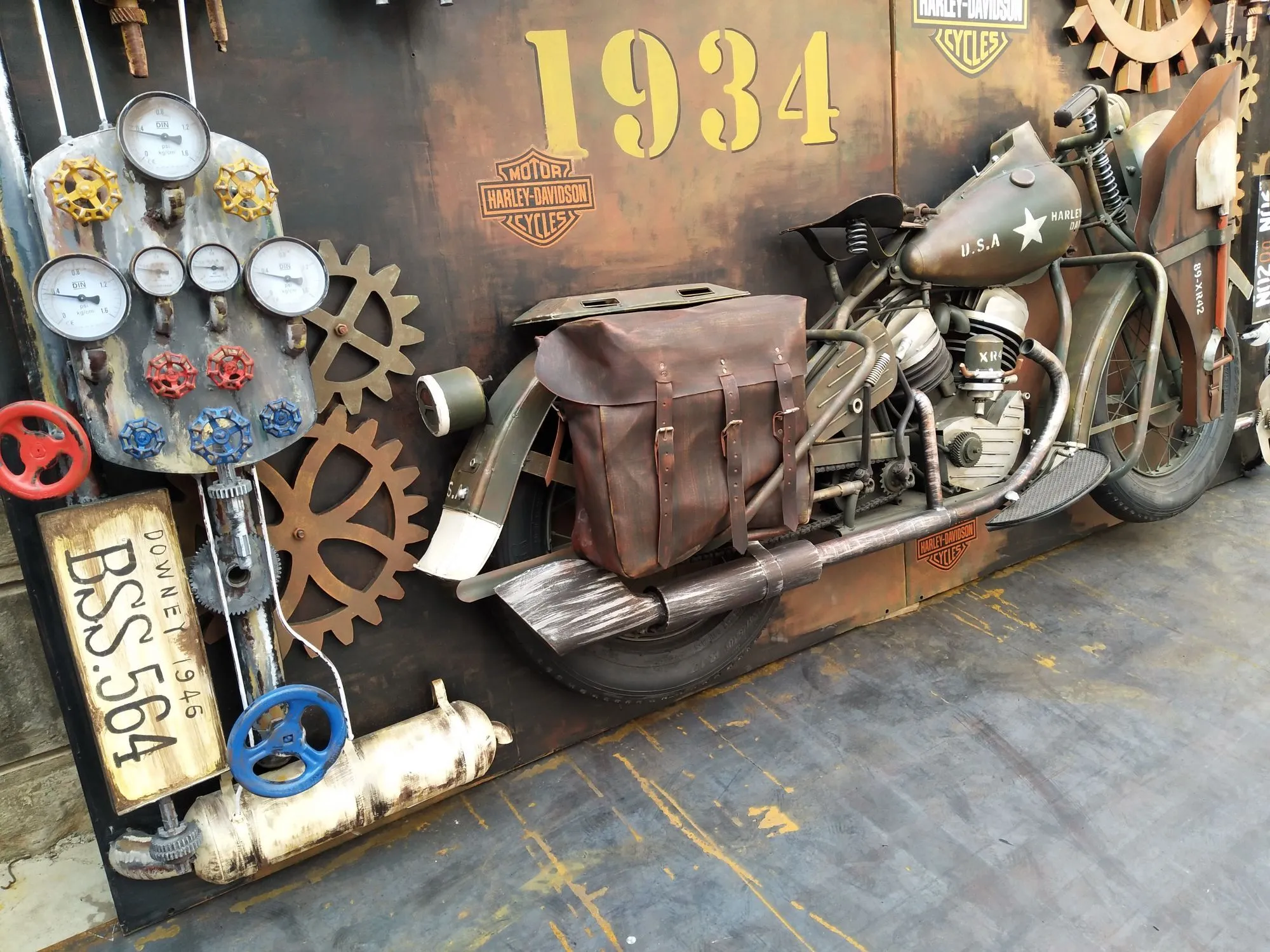 Vintage motorcycle industrial styling accessories 1