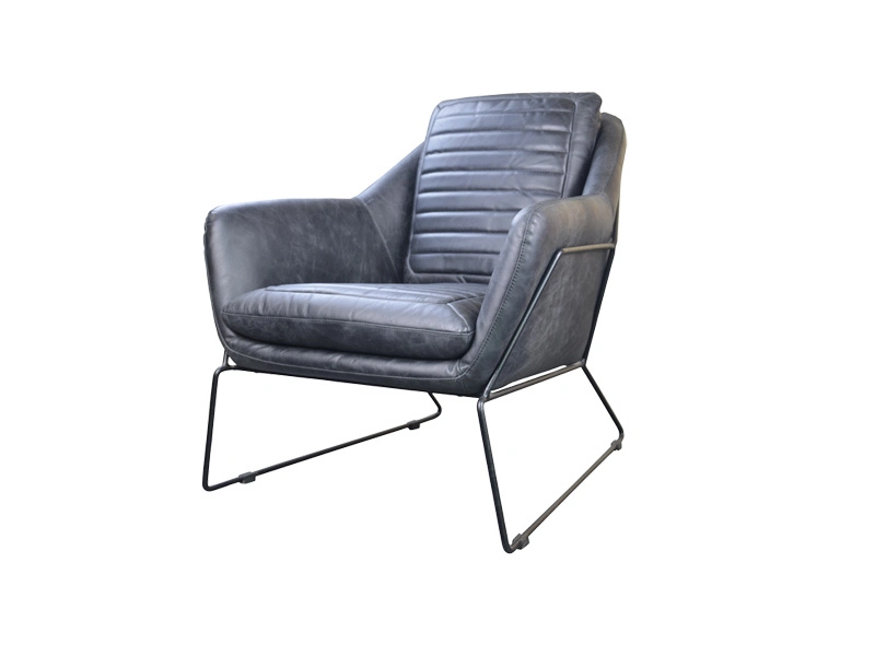 Single Leather Leisure Chair With Metal Leg And Soft Cushion Use In Office Hotel Lobby Living Room 1
