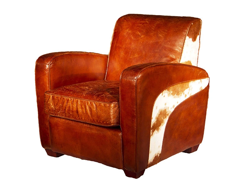 Vintage Pony Skin Leather Armchair 1