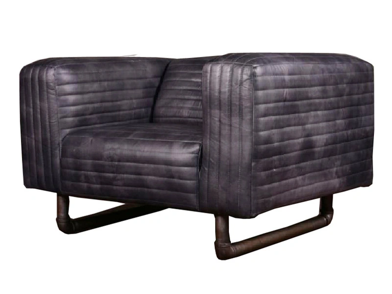 Water Pipe Industrial Vintage Leather Chair 1