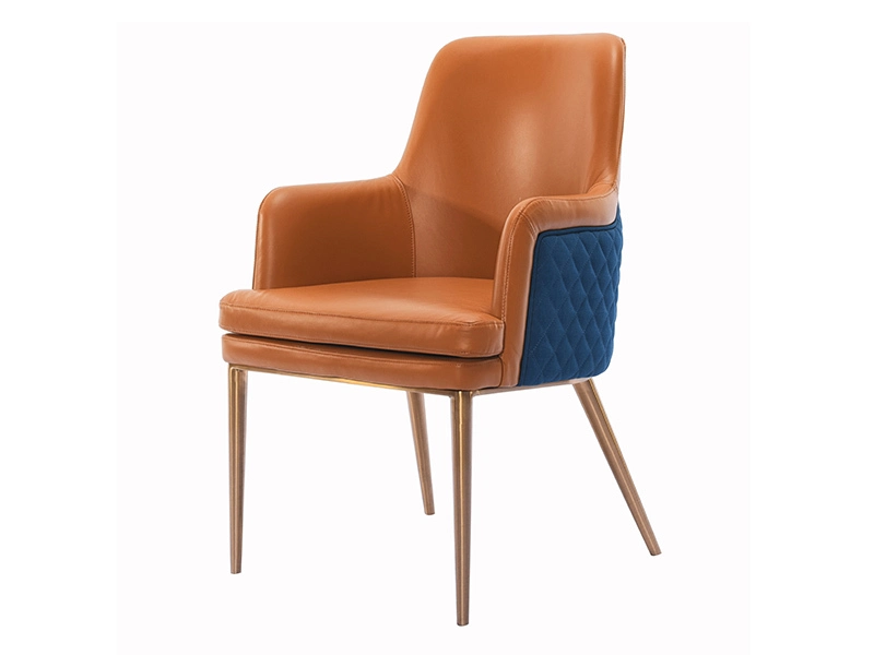 Luxury Diamond Stitching Cover Leather Lounge Chair 1