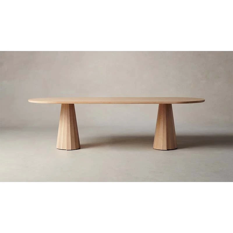 Faddish Oak Wood and Brass Dining Table with A Sense of Design Modern Dining Table Set 6 Seater 1