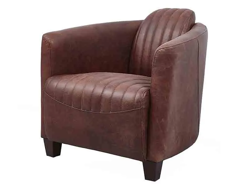 Vintage Leather Tub Sofa 1