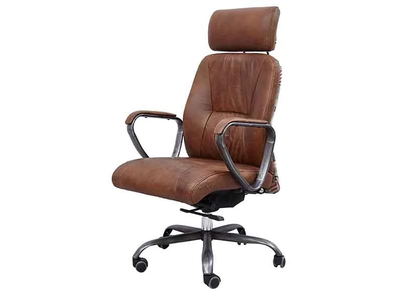 Industrial Vintage Leather Office Chair 1