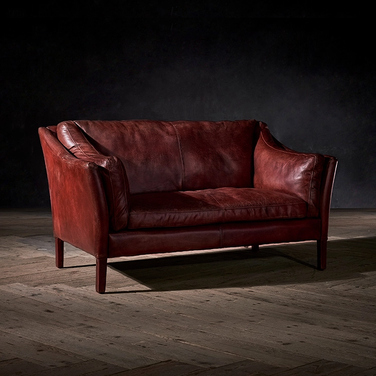 Antique Style Top Genuine Leather Sofa  Seater for 2 Sofa Set Living Room 1