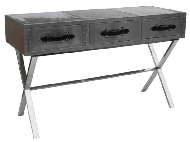 X Base 3 Drawers Aluminium Desk 1