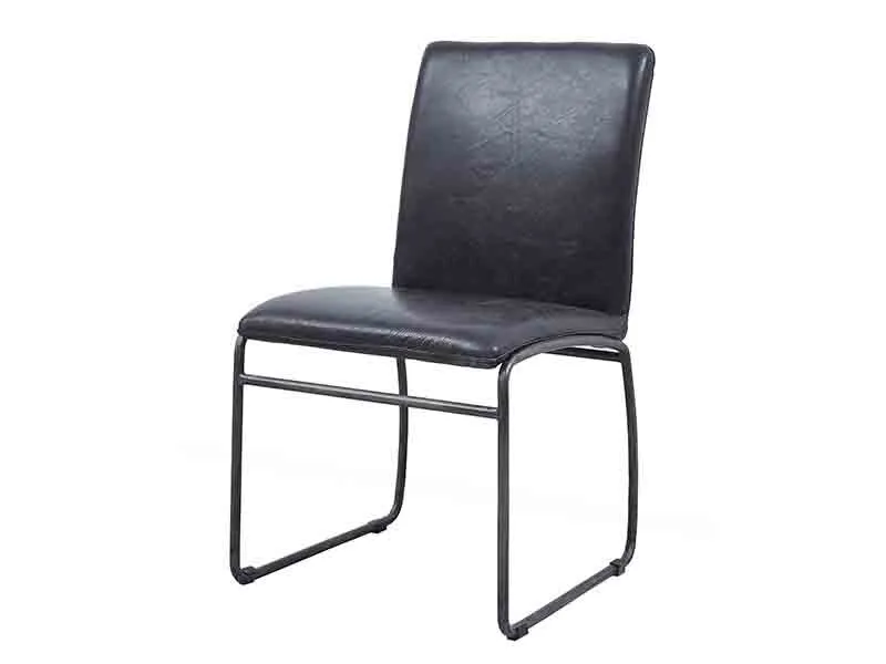Iron Base Chair in Antique Leather without Arms 1