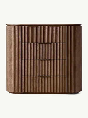 Defaico New Style Striated  Dresser With 5 Drawers European Oak Dresser 1