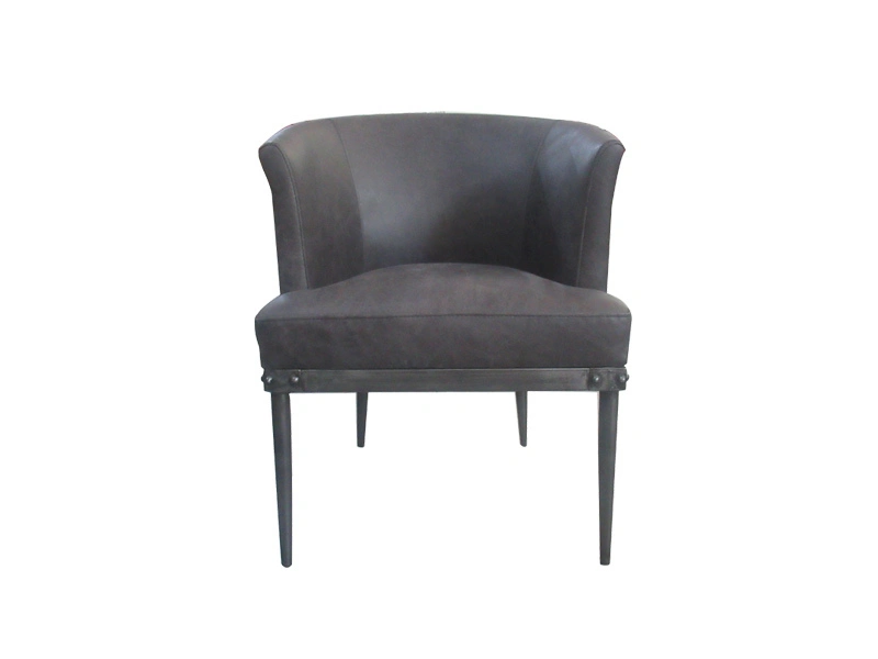Leather/Linen Wing Back Dining Chair With Metal Legs For Restaurant Living Room Office 1