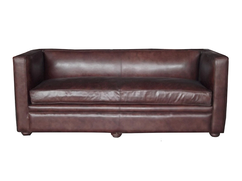 Vintage Distressed Leather Sofa For Sale 1
